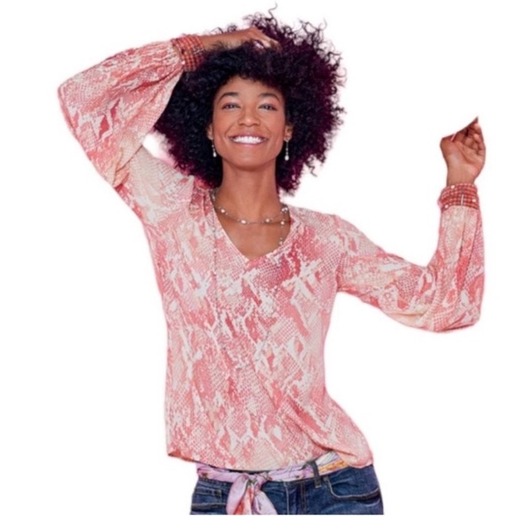 CAbi Style 5708 Bethany Snake Print Blouse - Picture 2 of 14